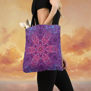 Digital Mandala Rosa Lila und blau Tasche