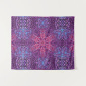 Digital Mandala Rosa Lila und blau Wandteppich (Vorderseite (Horizontal))