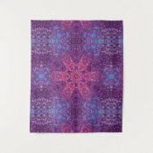 Digital Mandala Rosa Lila und blau Wandteppich (Vorderseite)