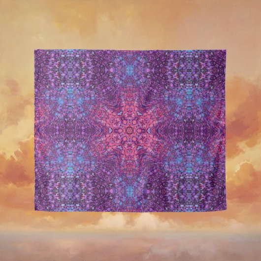 Digital Mandala Rosa Lila und blau Wandteppich