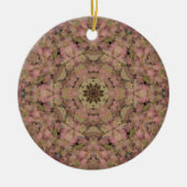 Digital Mandala Rosa und Gelb Keramik Ornament (Vorne)