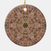 Digital Mandala Rosa und Gelb Keramik Ornament (Hinten)