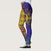 Digital Mandala Yellow Blue und Lila Leggings (Links)