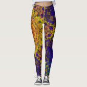 Digital Mandala Yellow Blue und Lila Leggings (Vorderseite)