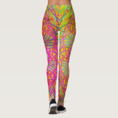 Digital Mandala Yellow Blue und Lila Leggings (Rückseite)