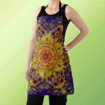 Digital Mandala Yellow Blue und Lila