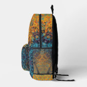 Digital Mandala Yellow Blue und Red Bedruckter Rucksack (Rechts)