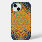 Digital Mandala Yellow Blue und Red Case-Mate iPhone Hülle (Rückseite)
