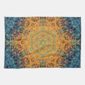 Digital Mandala Yellow Blue und Red Geschirrtuch (Horizontal)