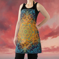 Digital Mandala Yellow Blue und Red