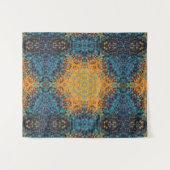 Digital Mandala Yellow Blue und Red Wandteppich (Vorderseite (Horizontal))