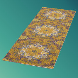 Digital Mandala Yellow Blue und White Yogamatte