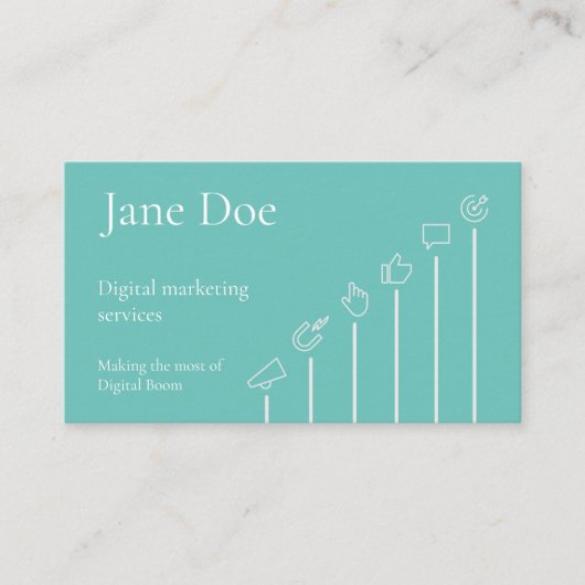 Digital Marketing Expert Business Card Template Visitenkarte (Vorderseite)