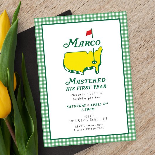 Digital Masters First Birthday Invitations, Golf  Einladung