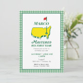 Digital Masters First Birthday Invitations, Golf  Einladung (Stehend Vorderseite)
