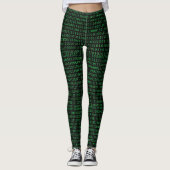 Digital Matrix Code - Nahtloses Binärmuster Leggings (Vorderseite)