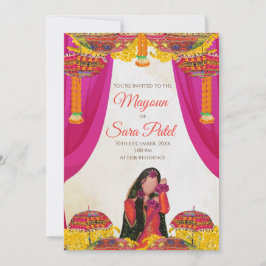 Digital Mayoun Einladung & Wedding Haldi lädt ein