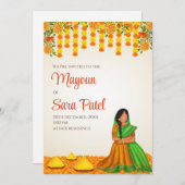 Digital Mayoun Einladungen & Haldi einladen (Vorne/Hinten)