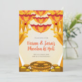 Digital Mayoun lädt als Haldi-Einladung ein Einladung (Stehend Vorderseite)