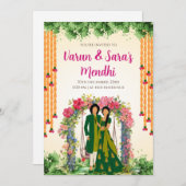 Digital Mehendi Einladung & Wedding Mehndi einlade (Vorne/Hinten)