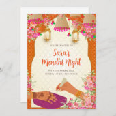 Digital Mehndi Einladung & Mehendi Einladungen (Vorne/Hinten)