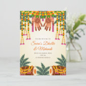 Digital Mehndi laden Digital Dholki Einladungen ei (Stehend Vorderseite)