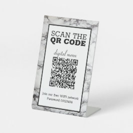Digital-Menü mit QR-Code Sockelschild