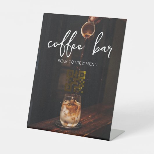Digital-Menü mit QR-Code Sockelschild (Vorderseite)