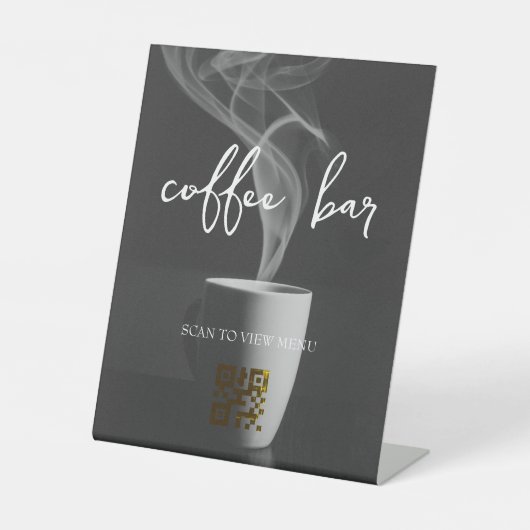 Digital-Menü mit QR-Code Sockelschild (Vorderseite)