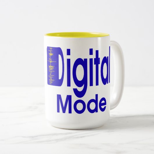 Digital-Modus-Schinken-Radio-Tasse Zweifarbige Tasse (VorderseiteRechts)
