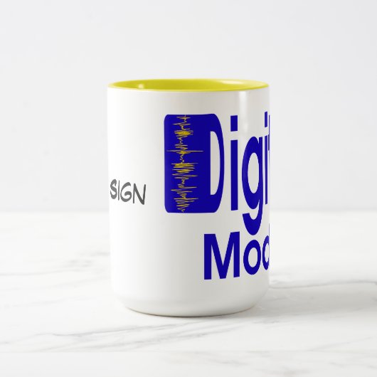 Digital-Modus-Schinken-Radio-Tasse Zweifarbige Tasse (Mittel)
