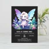 Digital Nature Fairy Birthday Einladung (Stehend Vorderseite)