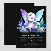 Digital Nature Fairy Birthday Einladung (Vorne/Hinten)