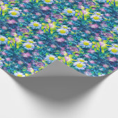 Digital Nature Floral, Daisy  Blues Geschenkpapier (Ecke)