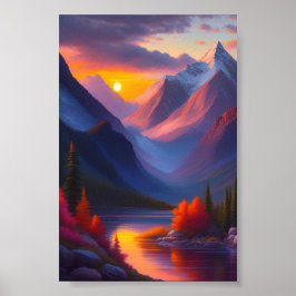 Digital Nature Wall Art - Sonnenaufgang Sonnenunte Poster