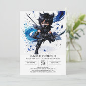 Digital Ninja Training Kids' Geburtstag Einladung (Stehend Vorderseite)