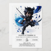 Digital Ninja Training Kids' Geburtstag Einladung (Vorne/Hinten)