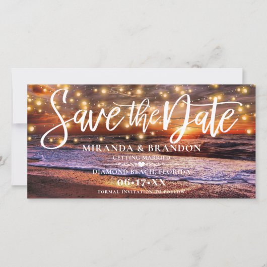 Digital Ocean Beach Save the Date Einladung (Vorderseite)