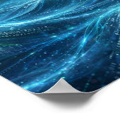 Digital Ocean — Data Stream Abstract Art Poster (Ecke)