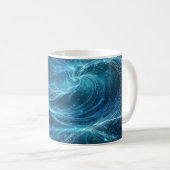 Digital Ocean — Data Stream Abstract Art Tasse (VorderseiteRechts)
