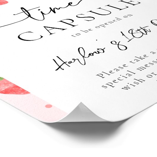 Digital-oder gedrucktes Erdbeerzeitszeichen Poster (Ecke)