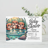 Digital Otter Joy Baby Shower Einladung (Stehend Vorderseite)