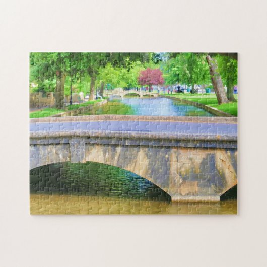 Digital Painting Bourton on Water UK Puzzle (Horizontal)