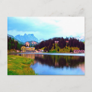 Digital Painting - Lake Misurina, Italien Postkarte