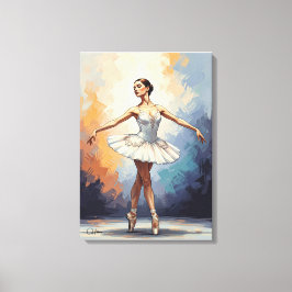 Digital Painting of a Ballerina – Elegant Dance Leinwanddruck
