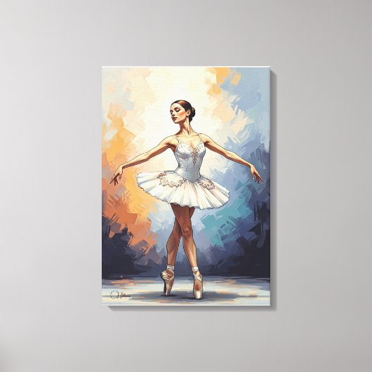 Digital Painting of a Ballerina – Elegant Dance Leinwanddruck (Vorderseite)