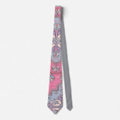 Digital Paisley Krawatte Pink Gray (Vorderseite)