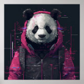Digital Panda Hacker Pixel Art Avatar Poster (Vorne)