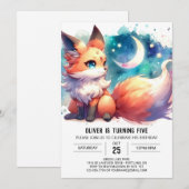 Digital Pastel Fox Geburtstag Einladung (Vorne/Hinten)