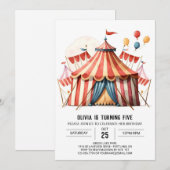 Digital Pastel Magic Circus Geburtstag Einladung (Vorne/Hinten)